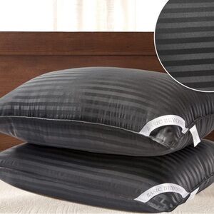 BNWOT-Basic Beyond King Black Striped Pillows(2)